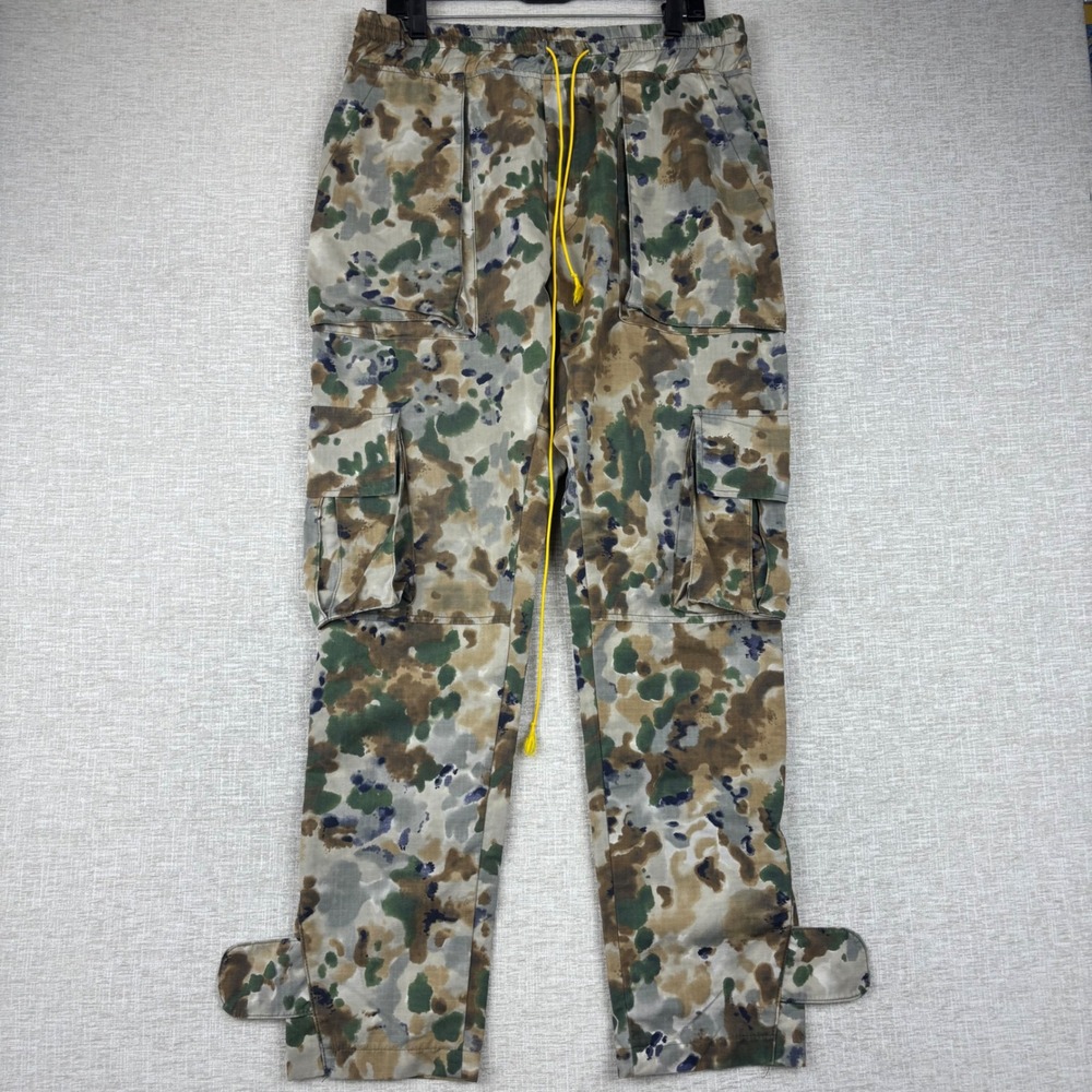 Mens Camo Ripstop Cargo Pants Multi Color Streetwear Utility Trousers 32x31
